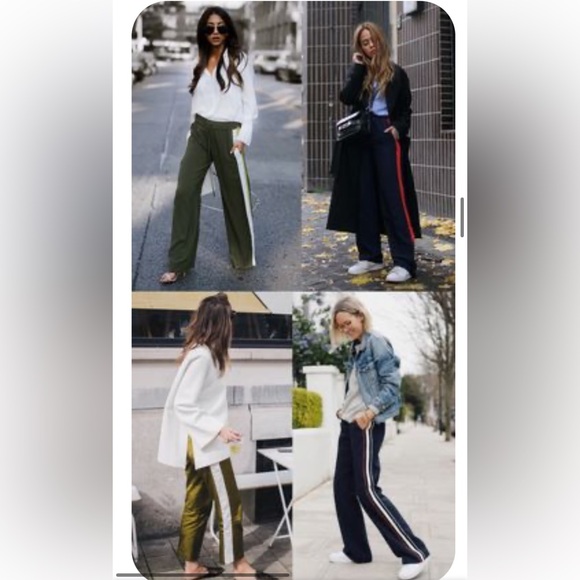 NWT $370 Escada Track Pants Side Stripe LOOSE FIT CRYSTAL Logo Size L - Picture 8 of 11